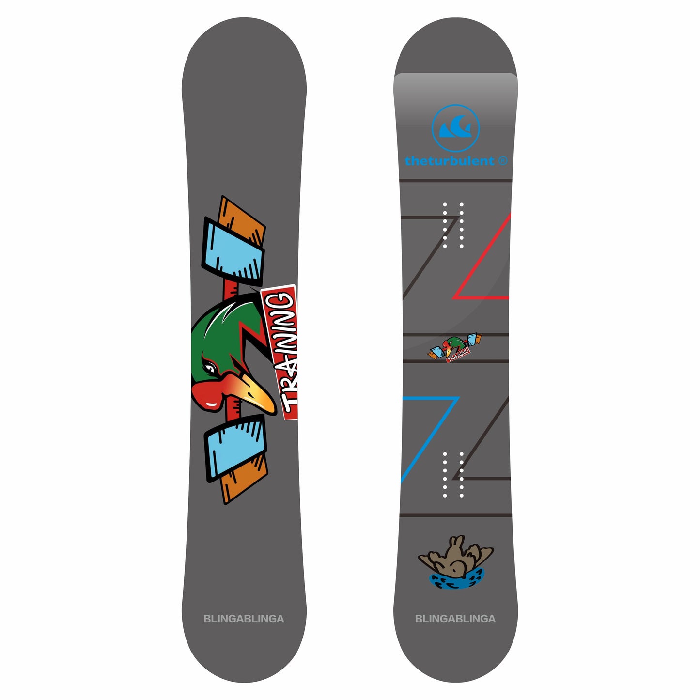 BLINGABLINGA Customizable Round Twin Shape Snowboard - Design Your Own All-Mountain Freestyle Snowboard with Carbon Fiber Option