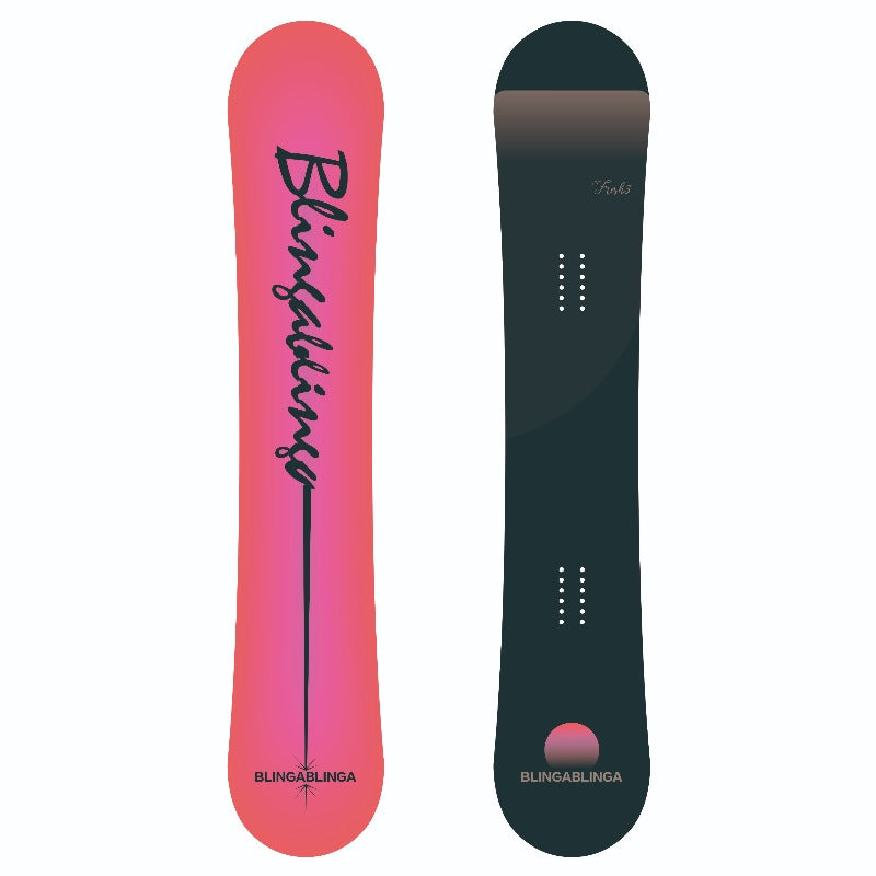 BLINGABLINGA Customizable Round Twin Shape Snowboard - Design Your Own All-Mountain Freestyle Snowboard with Carbon Fiber Option