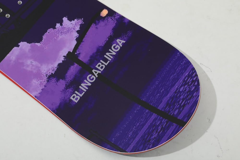 BLINGABLINGA Customizable Round Twin Shape Snowboard - Design Your Own All-Mountain Freestyle Snowboard with Carbon Fiber Option