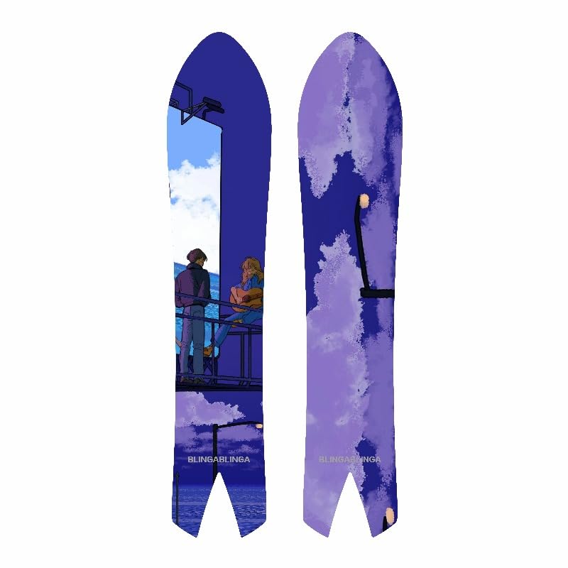 BLINGABLINGA Customizable Swallowtail Pitchtail Directional Freeride Powder Snowboard - Personalized Backcountry Snowboard with Metal Tail