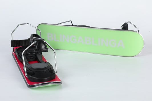 BLINGABLINGA Mini Skis Snow Skates - 39 cm Short Skis, Sandwich Construction, Adjustable Bindings for Ski Boots, Lightweight and Compact